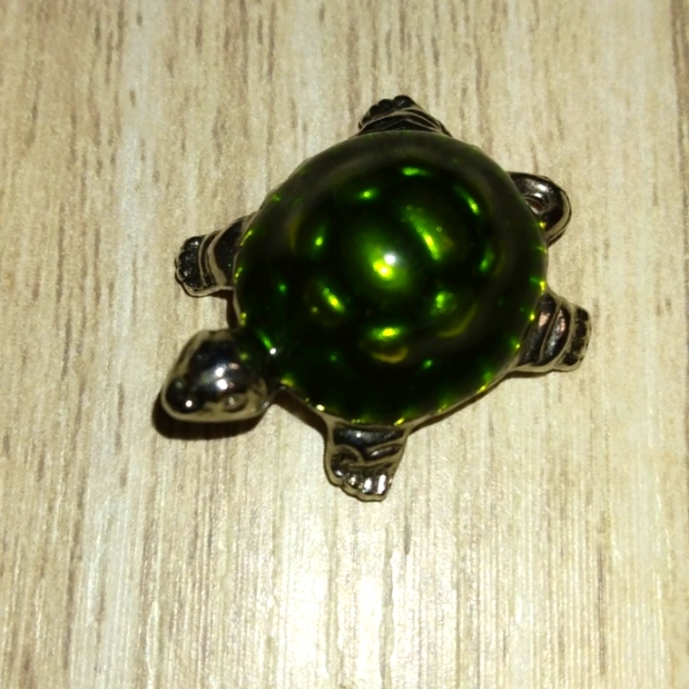 3-8-52 silvertone enameled charm turtle